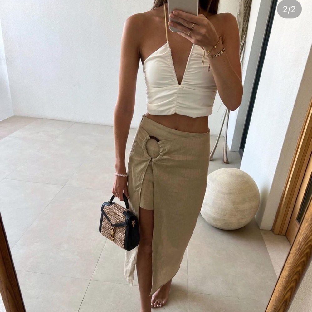 Zara linen wrap skirt